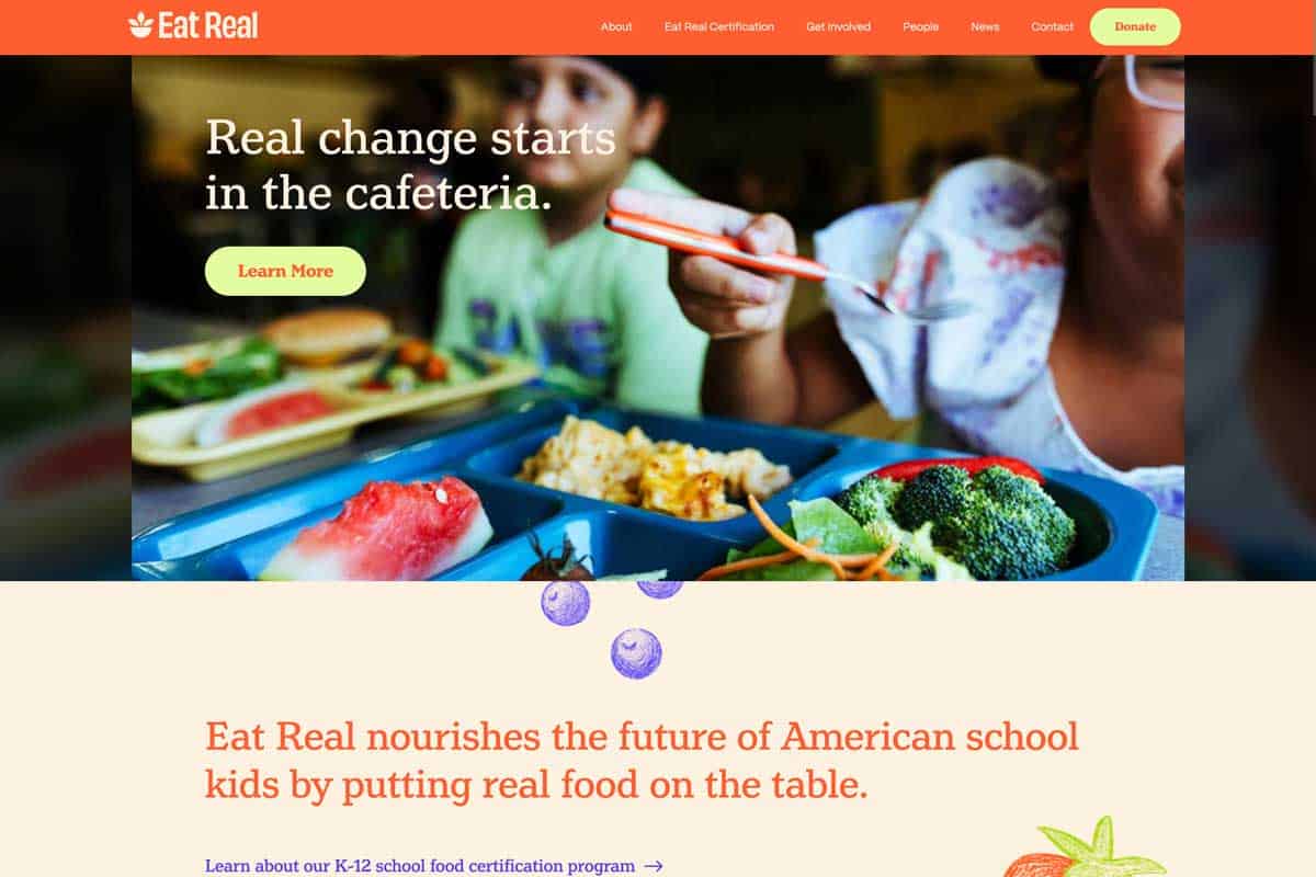 eat real website on desktop