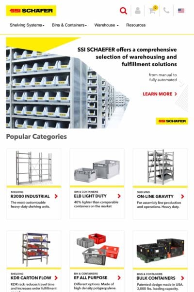 schaefer shelving on a tablet
